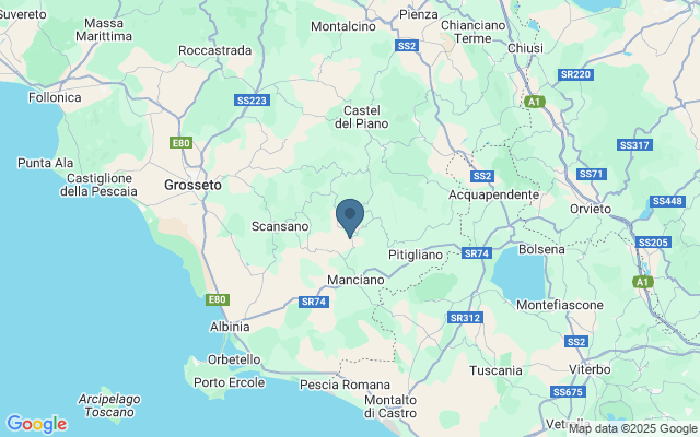 Kaart met locatie Thermen van Saturnia